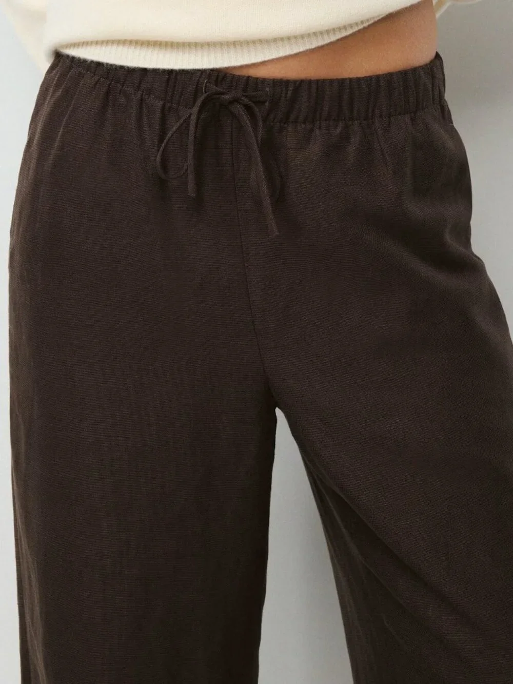 Aritzia The Lodge Pant - CruiseLinen - Short Length - Rich Mocha Brown